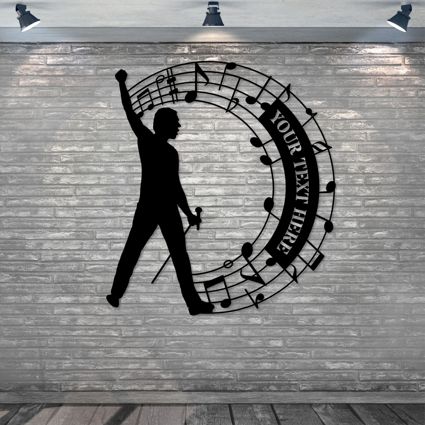 Personalized Male Vocalist Metal Sign Gift In Black