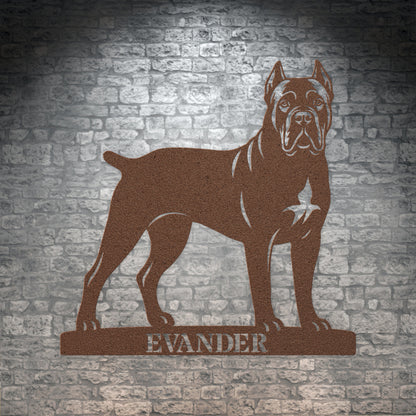 Personalized Cane Corso Name Metal Sign. Custom Dog Owner Wall Decor Gift