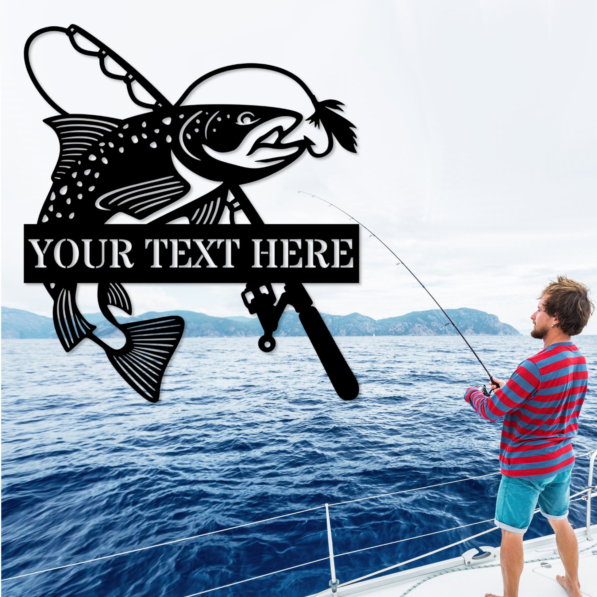 custom fishing rod names Personalized Fishing Rod Name Metal Sign. Custom Fishing Wall Decor Gi – Coolcin