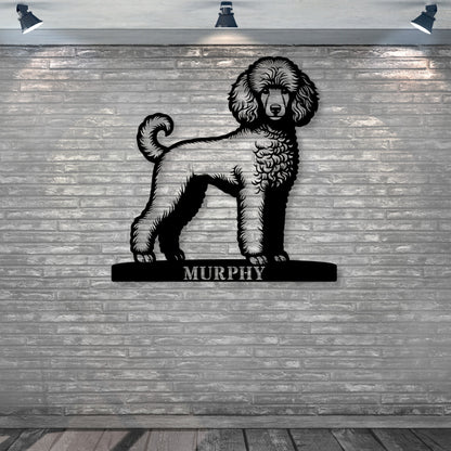Personalized Poodle Dog Name Metal Sign. Custom Dog Owner Wall Decor Gift