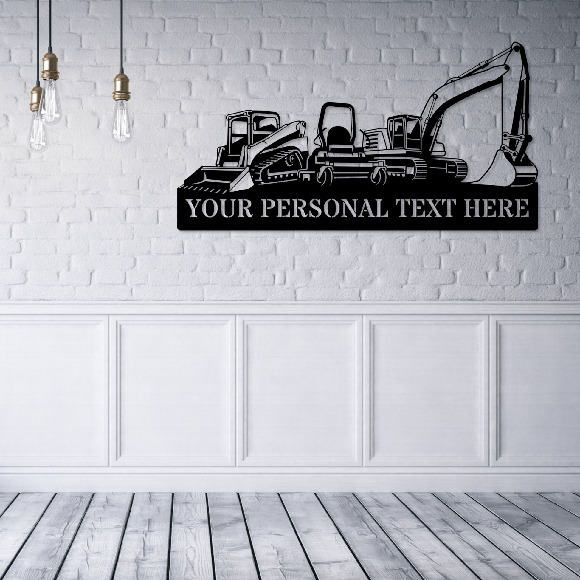 Personalized Construction Worker equipment Metal Sign. Custom Machinery Wall Decor Gift. Excavator Wall Hanging. Skid Steer Operator Present
