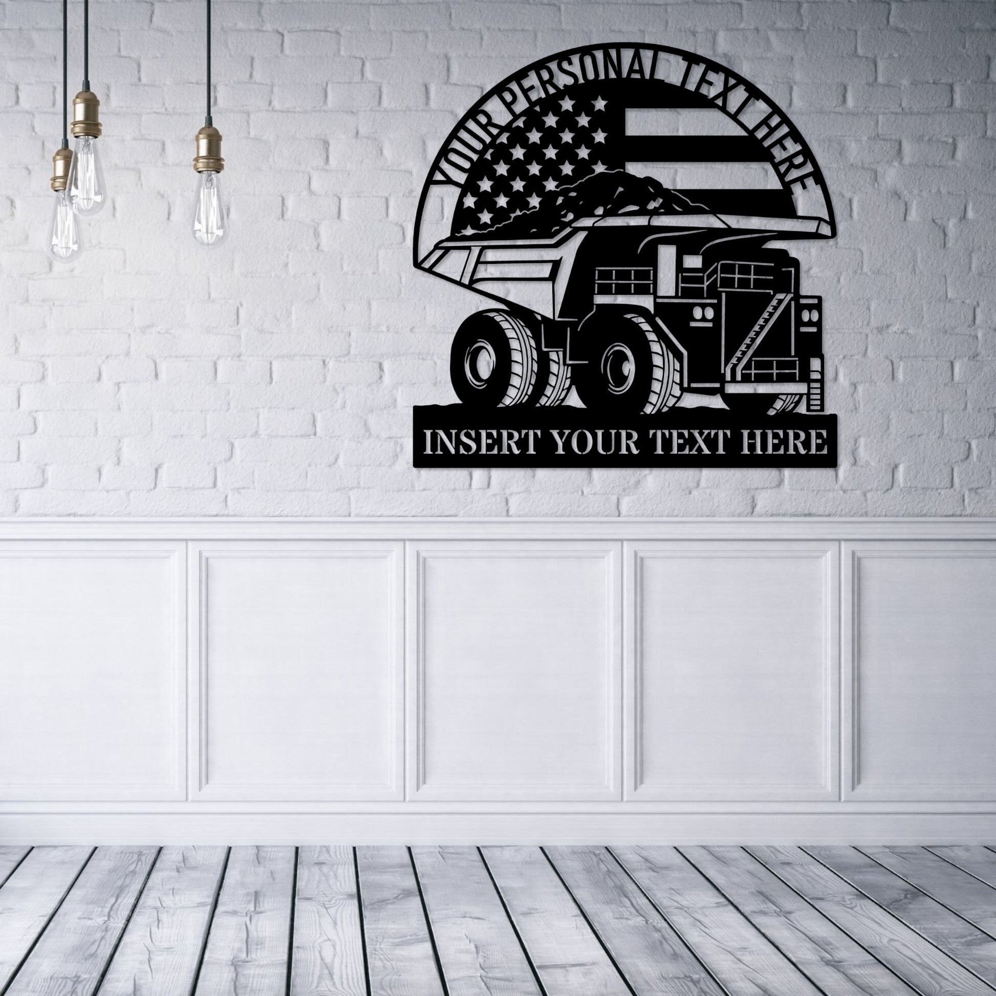 Personalized US Haul Truck Name Metal Sign. Custom American Dump Truck Wall Decor Gift. Heavy Machinery. Tipper Lorry Wall Hanging Present