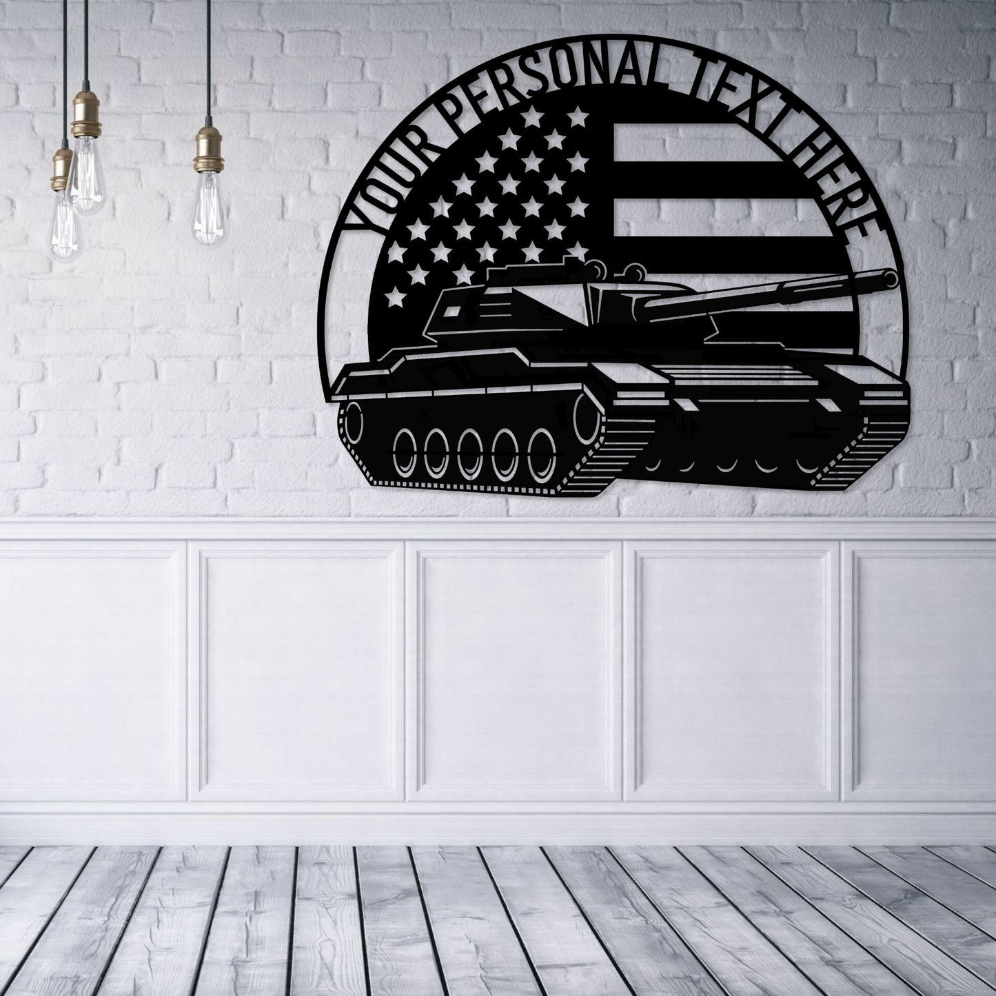Personalized Patriotic US Battle Tank Metal Sign. Military Combat Vehicle Wall Decor Gift. Army Tank Wall Hanging. US Soldier Veteran Gift. 