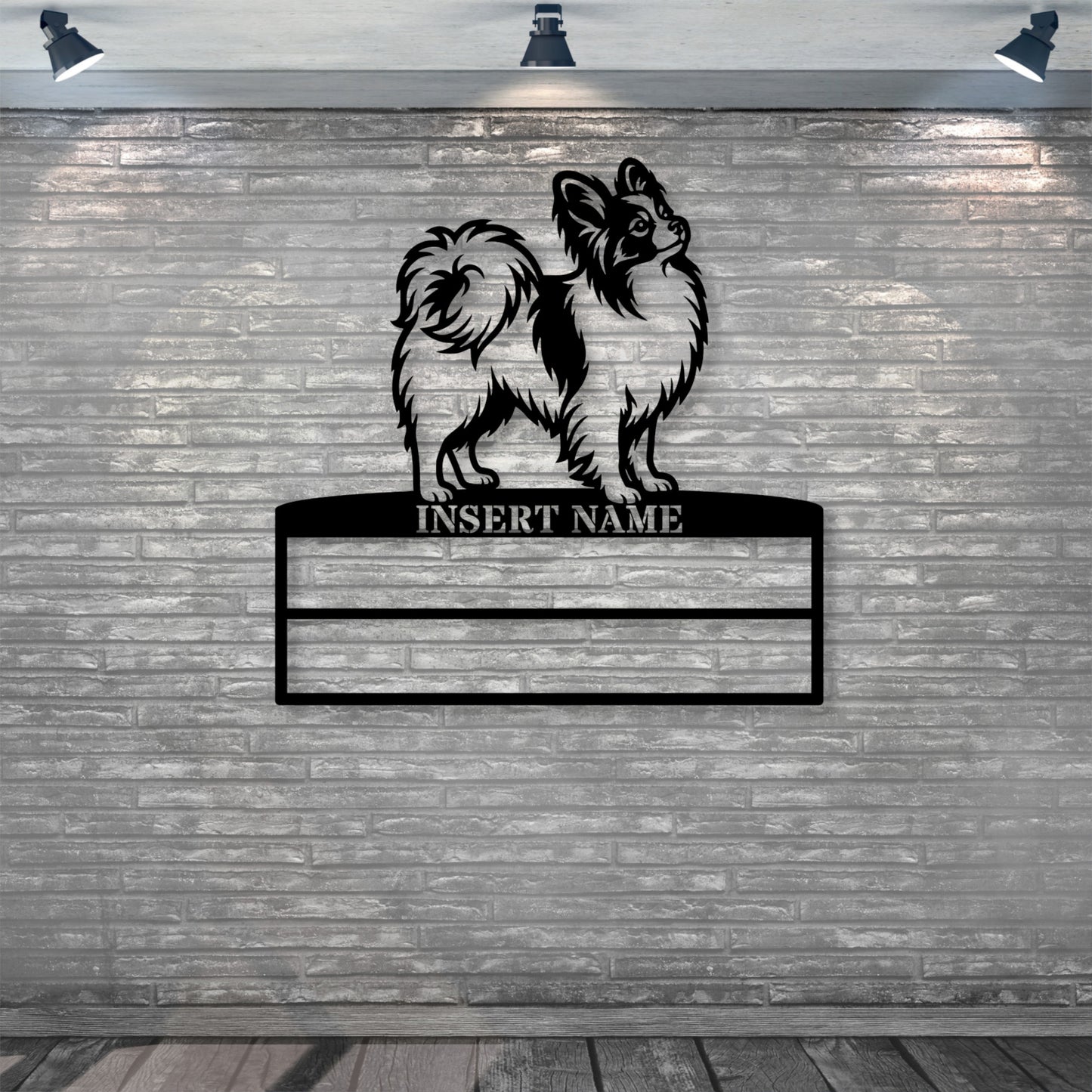 Personalized Papillon Dog Rosette Metal Sign. Custom Champion Ribbon Display