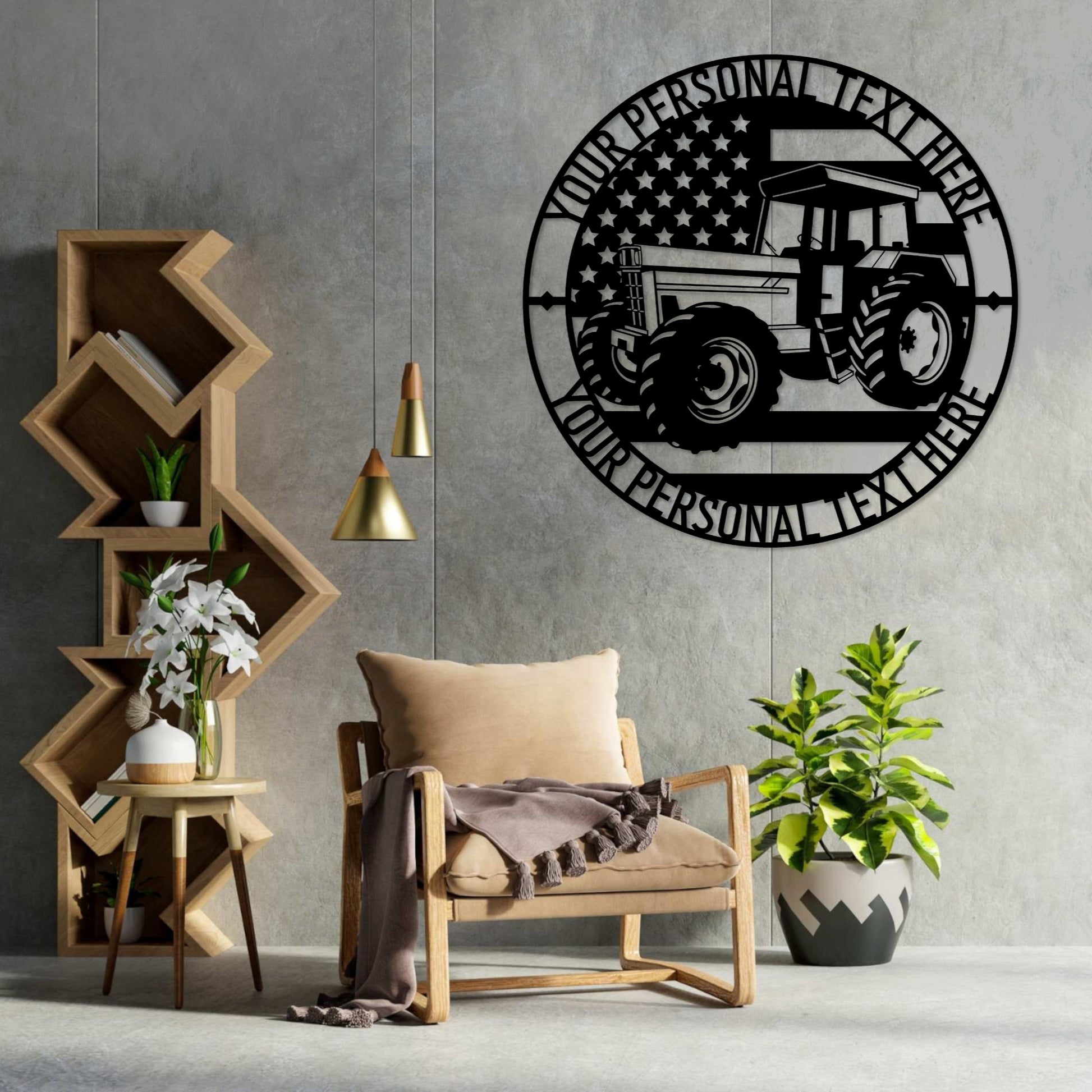 Personalized US Tractor Name Metal Sign. Custom American Agricultural Machinery. Heavy Machinery Operator. Farm Lover. Tractor Wall Art Gift