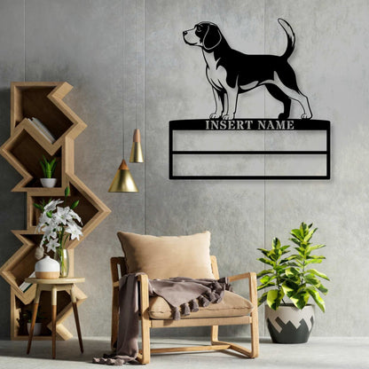 Personalized Beagle Rosette Metal Sign Champion Display