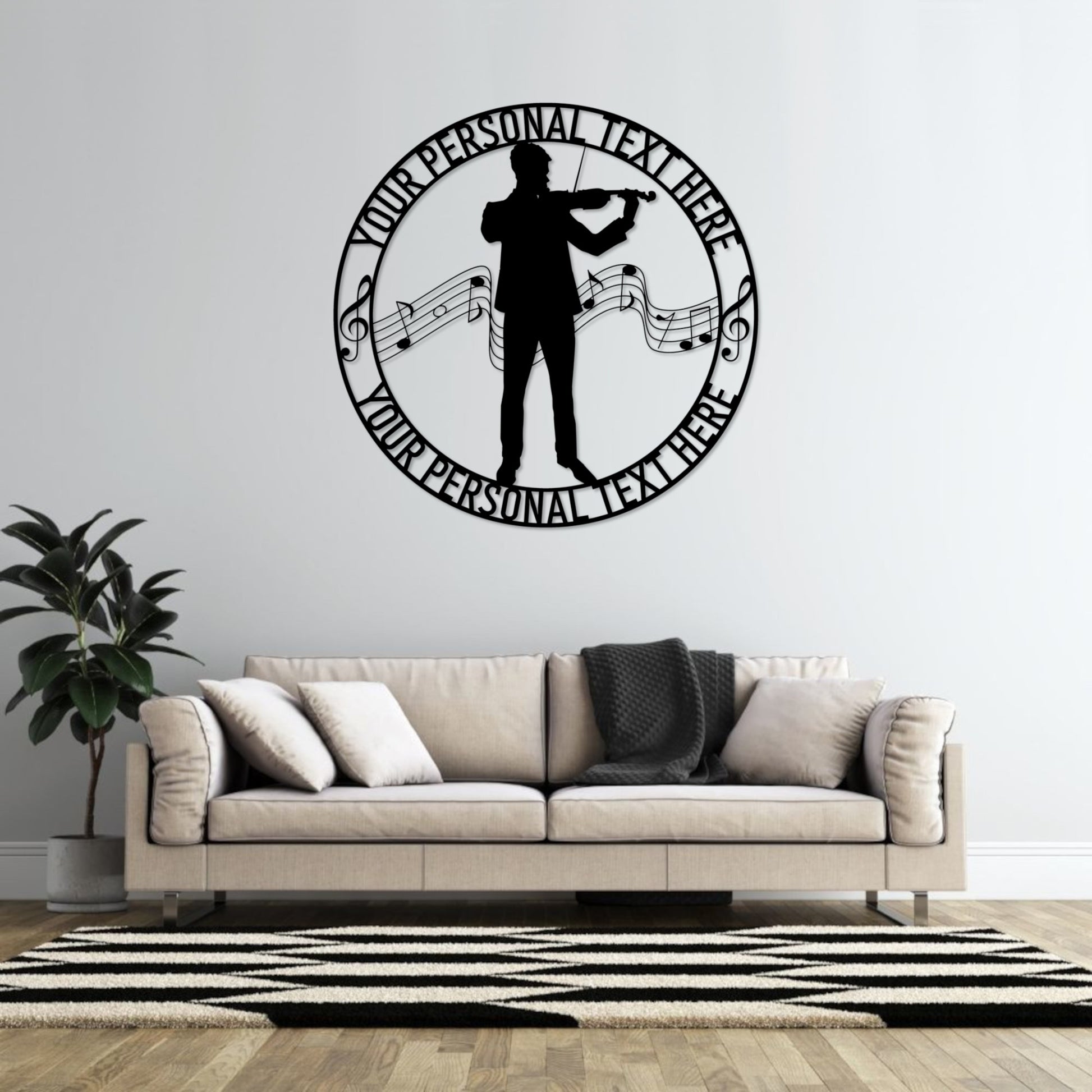 Personalized Male Violinist Name Metal Sign. Custom Violin Player Wall Decor. Musician Entertainer. Music Room Display. Musical Wall Hanging