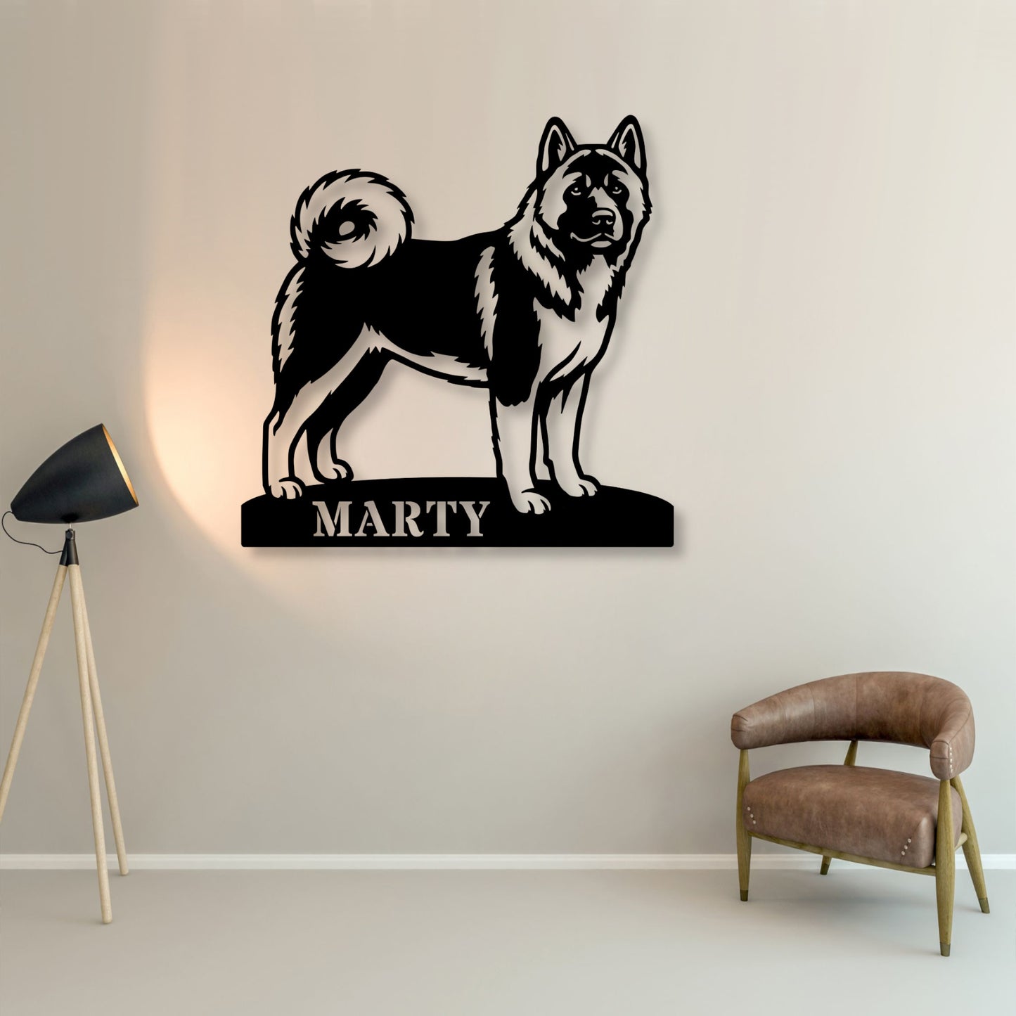 Personalized American Akita Metal Sign. Custom Dog Owner Wall Decor Gift