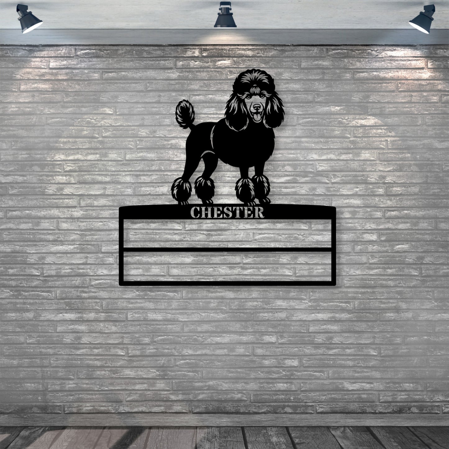 Poodle Personalized Rosette Metal Sign. Custom Dog Champion Ribbon Display