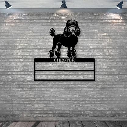 Poodle Personalized Rosette Metal Sign. Custom Dog Champion Ribbon Display