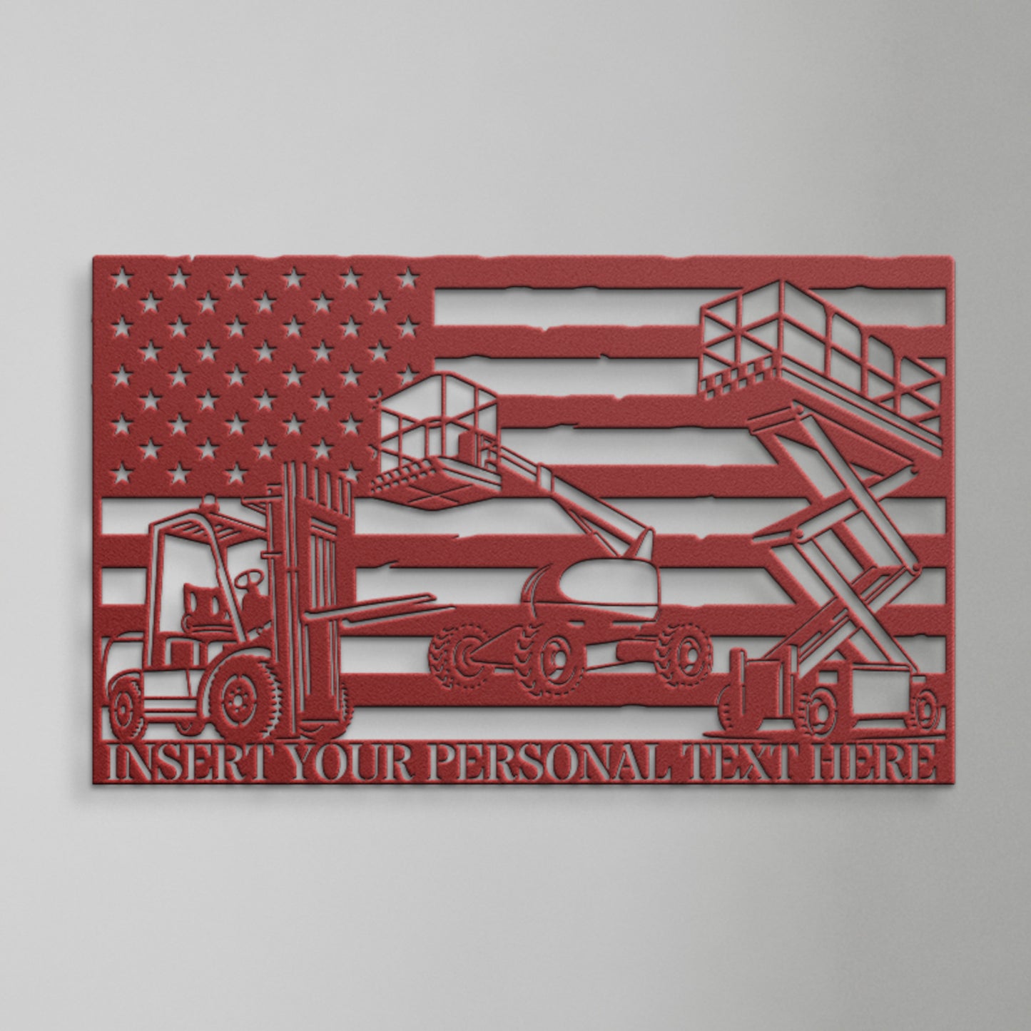 Personalized American Lifts Name Metal Sign In Red