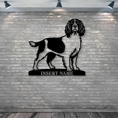Personalized English Springer Spaniel Metal Sign. Custom Dog Owner Wall Decor Gift