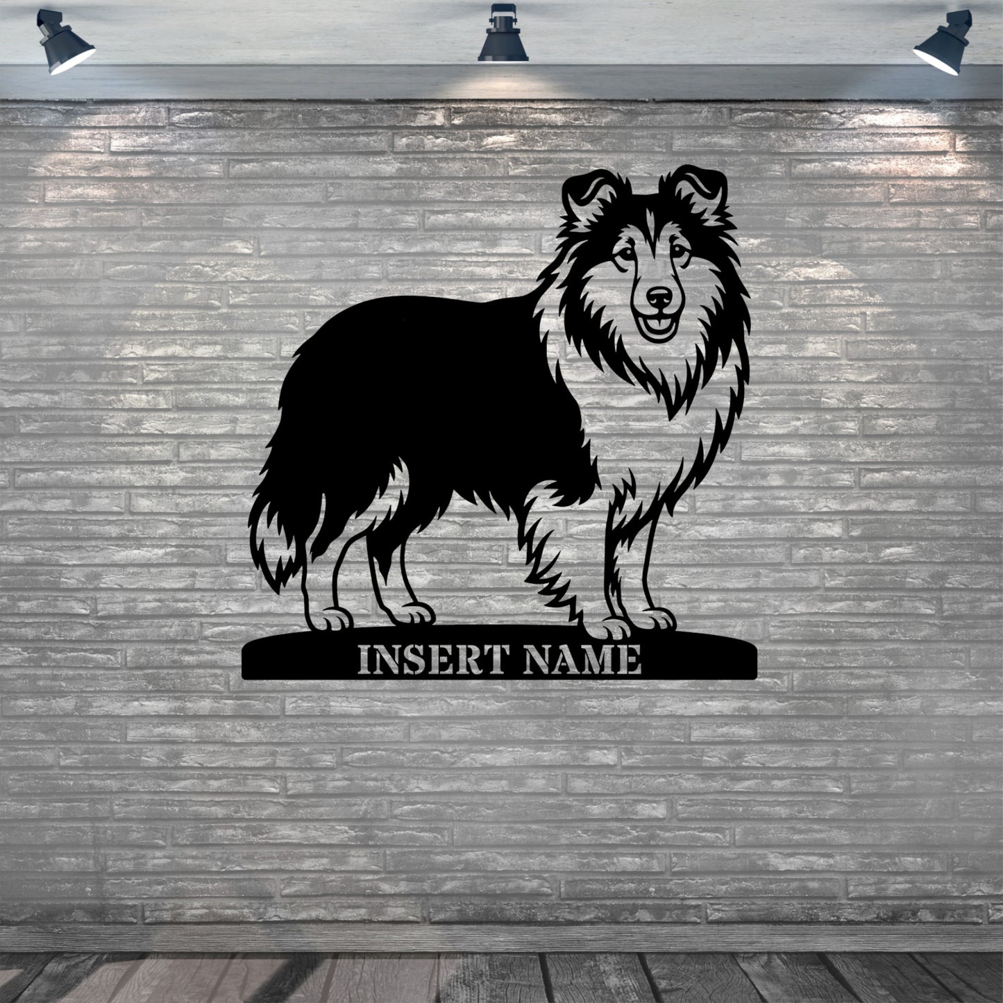 Personalized Shetland Sheepdog Name Metal Sign. Custom Dog Owner Wall Decor Gift
