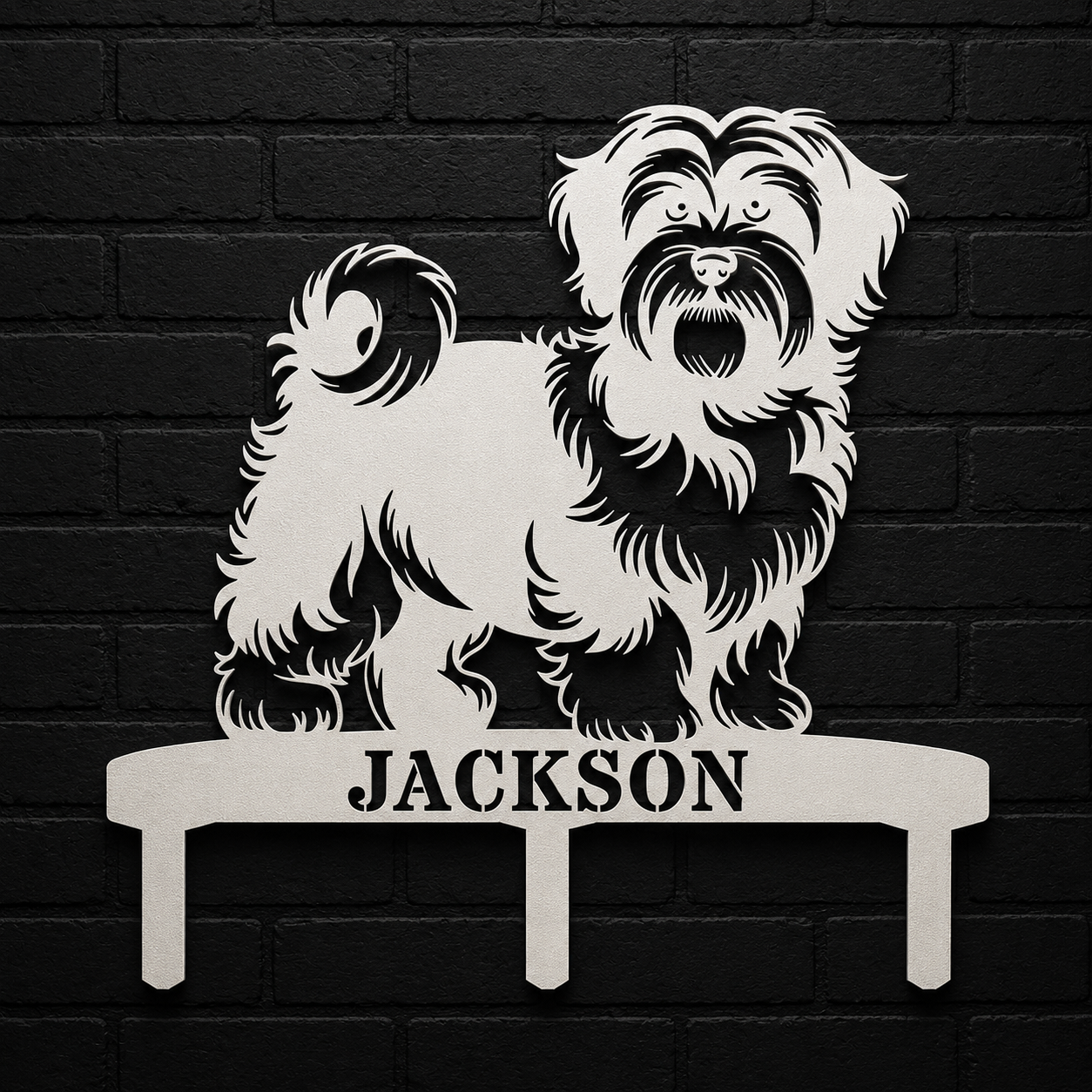 Personalized Havanese Garden Metal Sign With Stakes. Custom Dog Lover Name Gift
