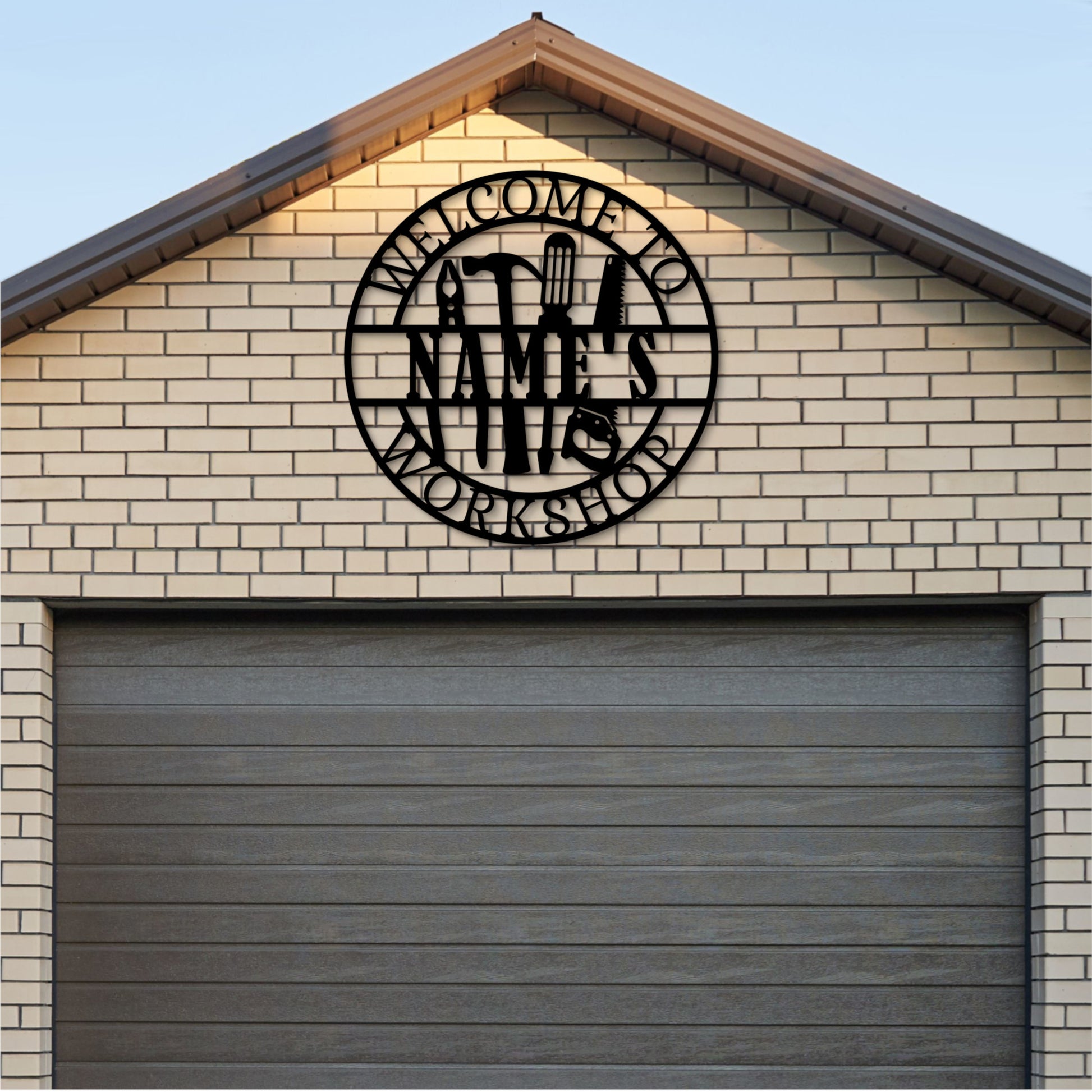 Personalized Workshop Name Metal Sign. Custom Garage Wall Decor Gift. Handywoman, Handyman. DIY Tools Sign. Repairman Steel Sign. Shop Decor