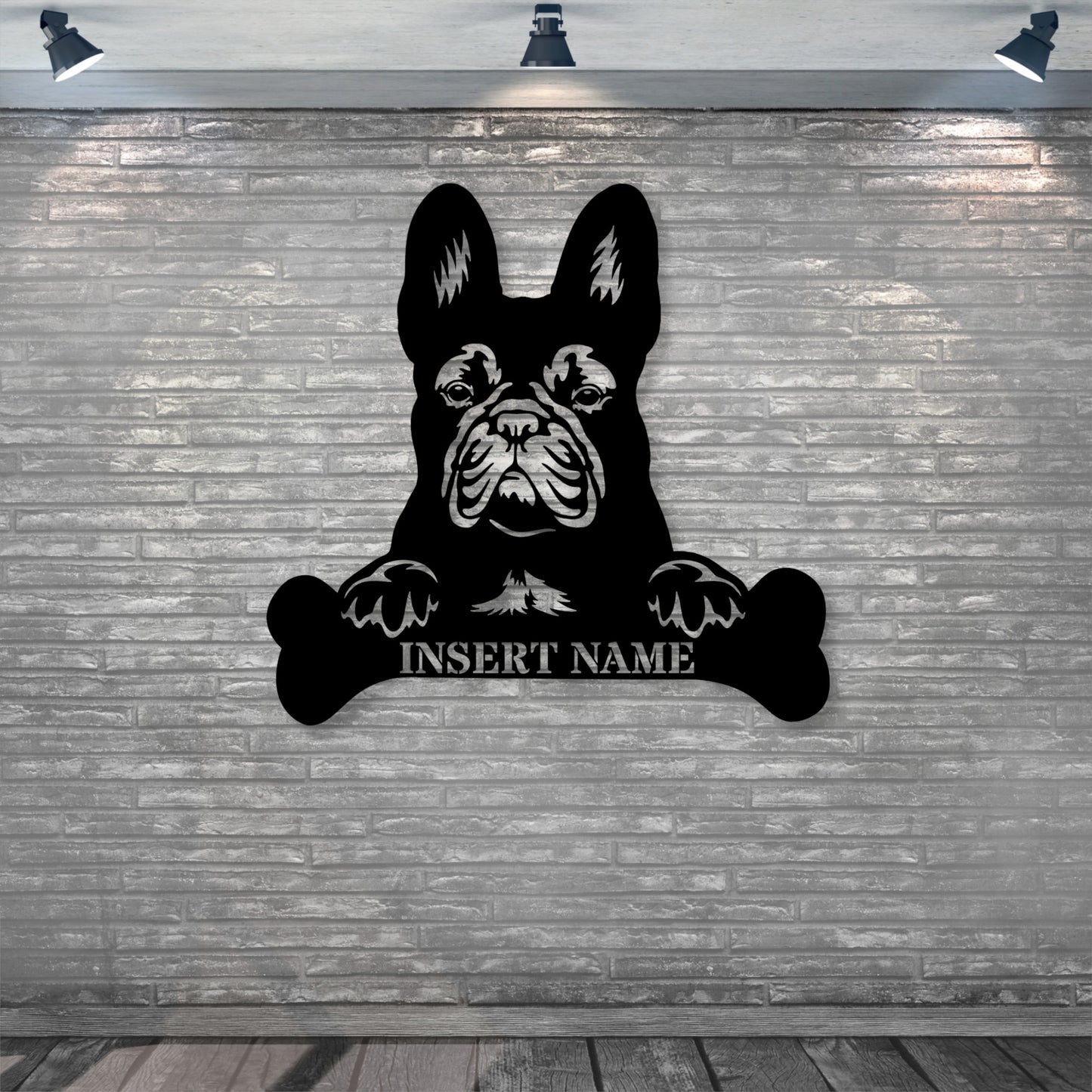 Personalized French Bulldog Name Metal Sign. Customizable Dog Owner Wall Decor Gift