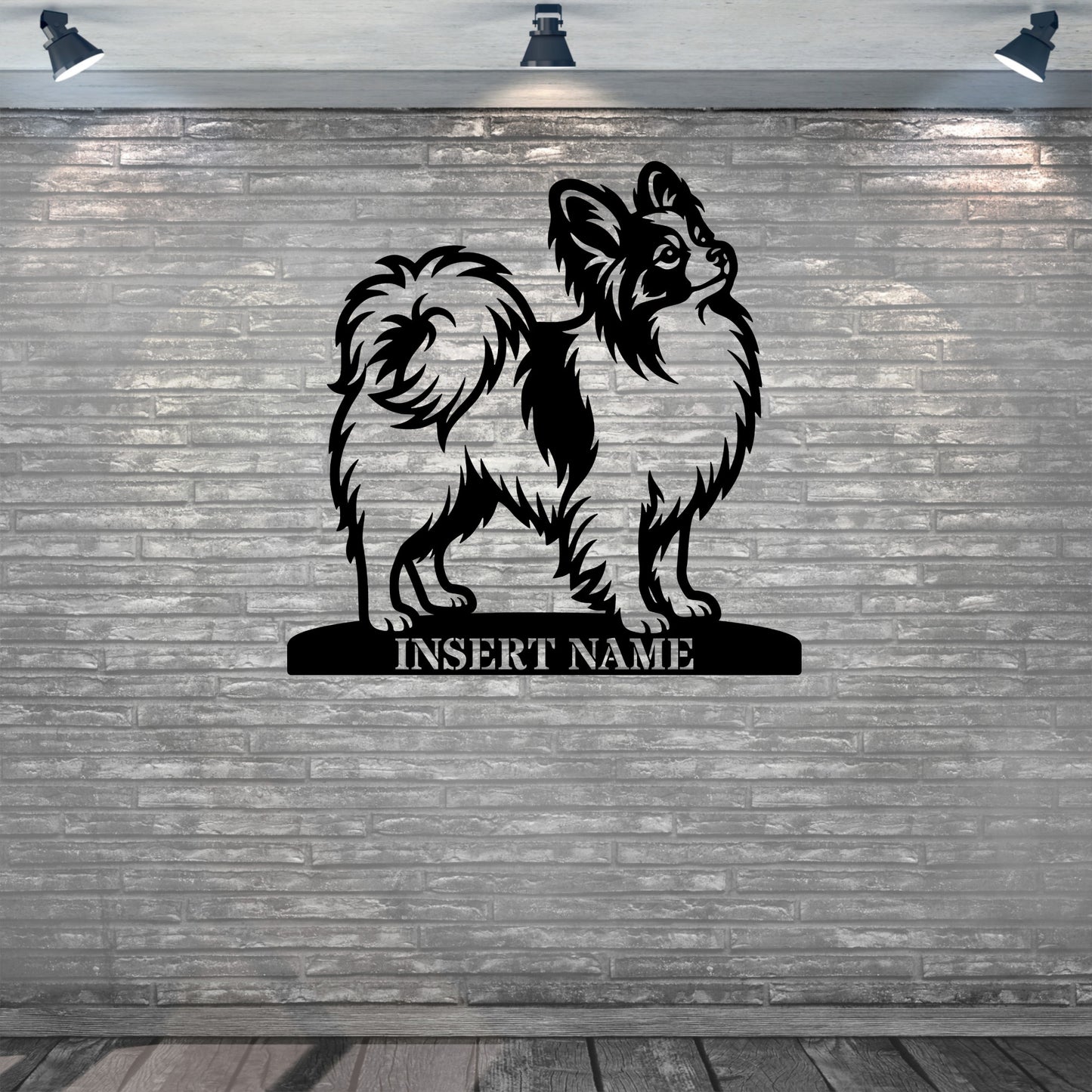 Personalized Papillon Dog Name Metal Sign. Custom Dog Owner Wall Decor Gift