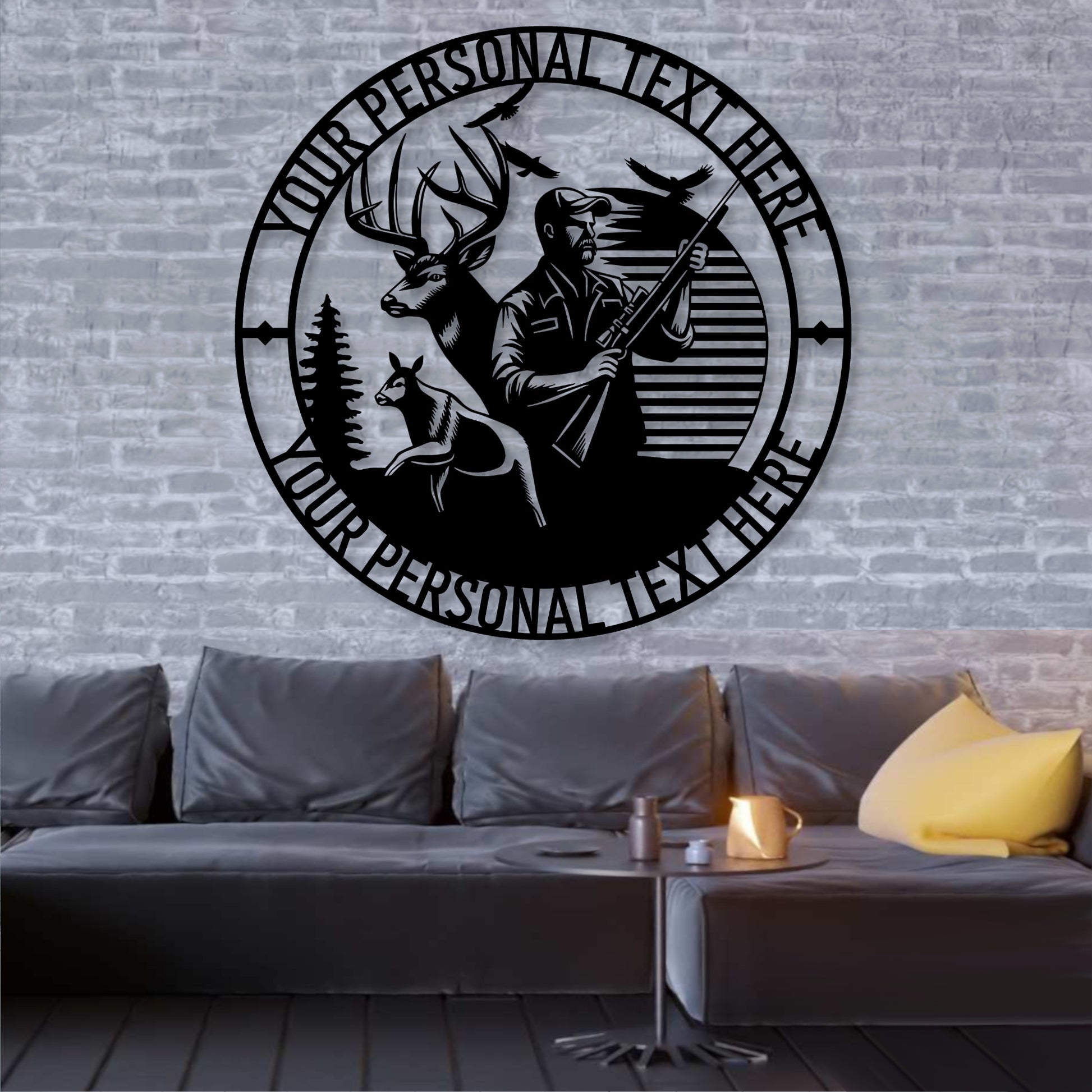 Personalized Deer Hunter Name Metal Sign. Custom Hunting Wall Decor. Huntsman Wall Hanging. Cabin Decoration Gift. Personal Lodge Decor Gift