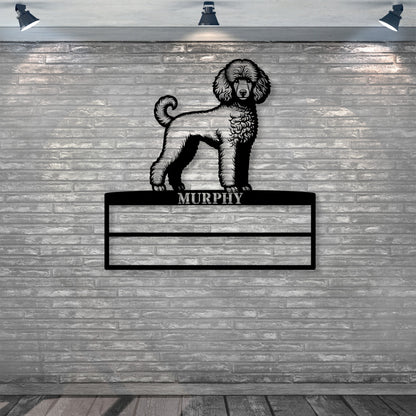 Personalized Poodle Dog Rosette Metal Sign. Custom Champion Ribbon Display