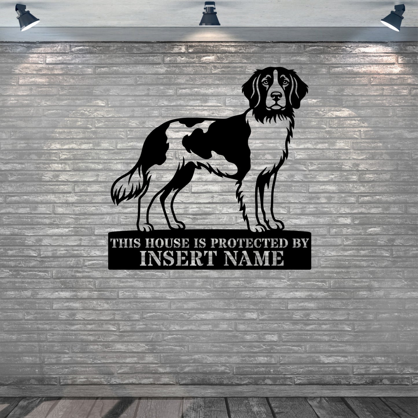 Personalized Small Munsterlander Guard Metal Sign. Custom Dog Name Wall Decor