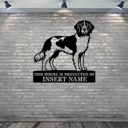 Personalized Small Munsterlander Guard Metal Sign. Custom Dog Name Wall Decor