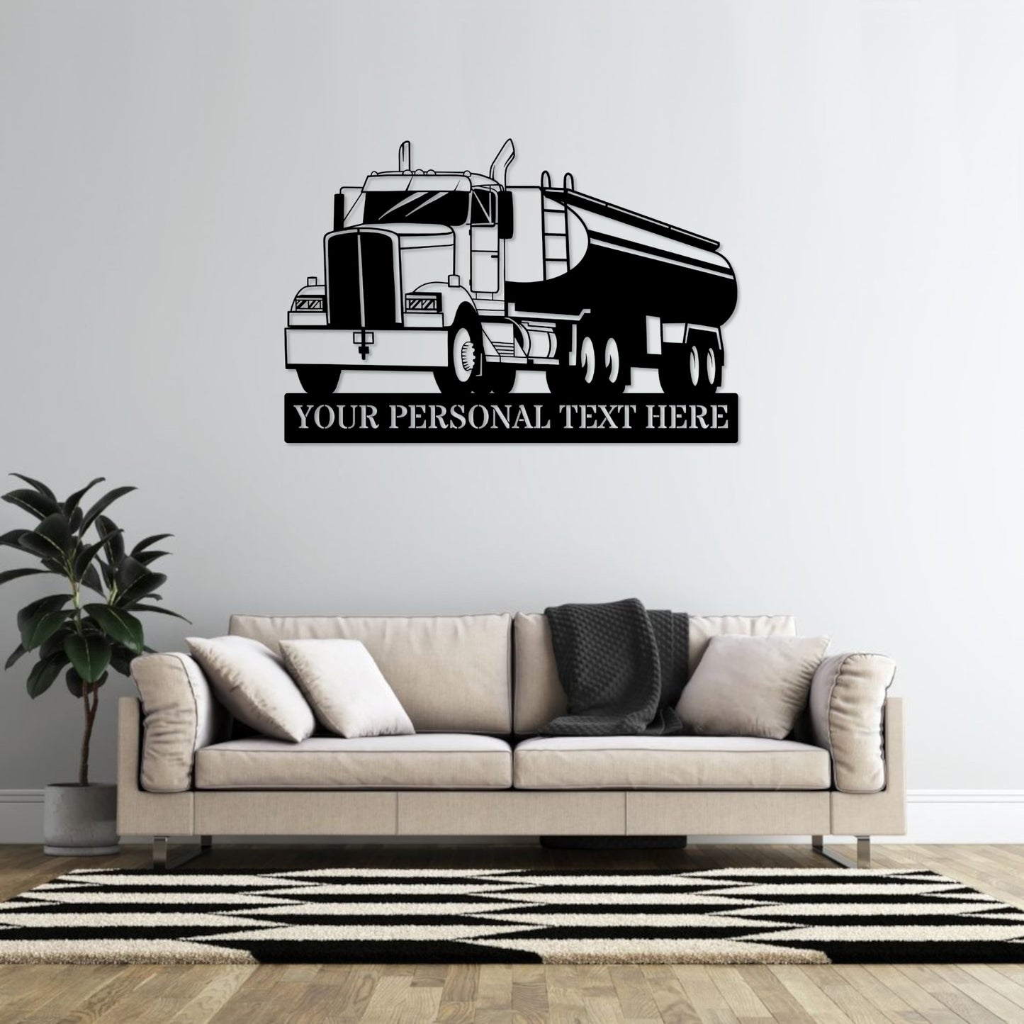 Personalized Tank Truck Name Metal Sign. Custom Gas Truck Wall Decor