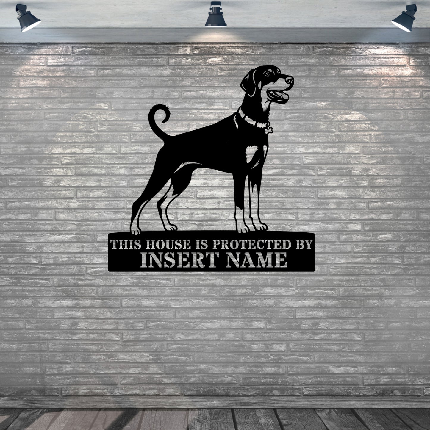 Dobermann Guard Dog Name Metal Sign. Custom Dog  Wall Decor