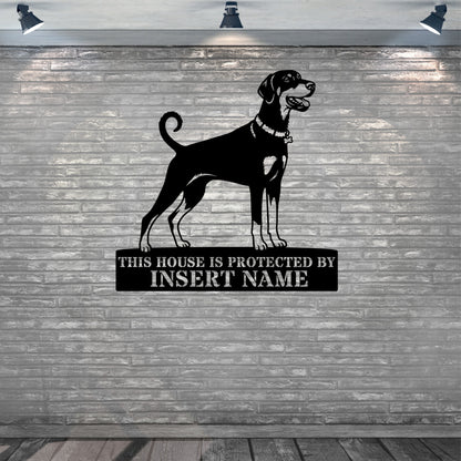 Dobermann Guard Dog Name Metal Sign. Custom Dog  Wall Decor