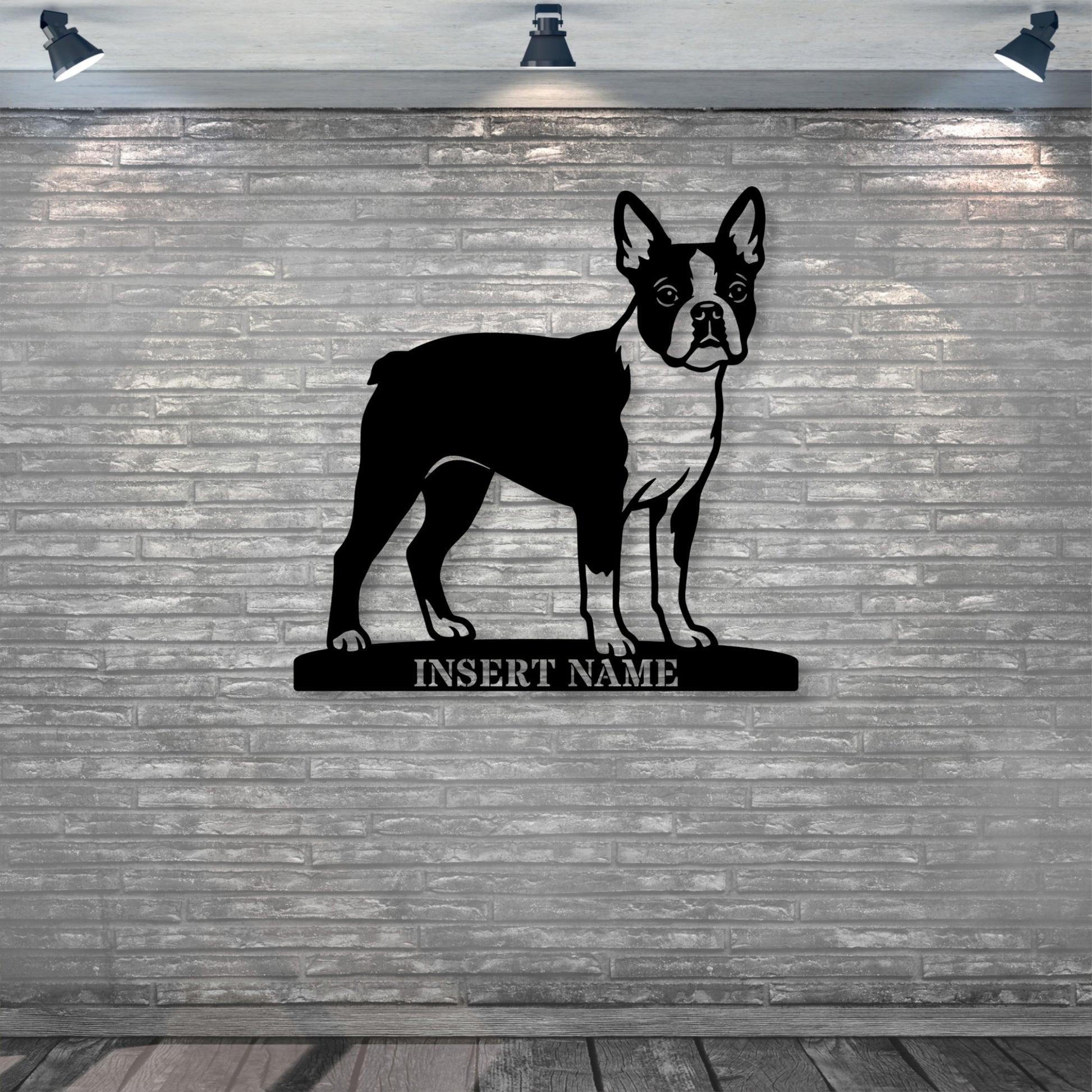 Personalized Boston Terrier Name Metal Sign. Custom Dog Owner Wall Decor Gift