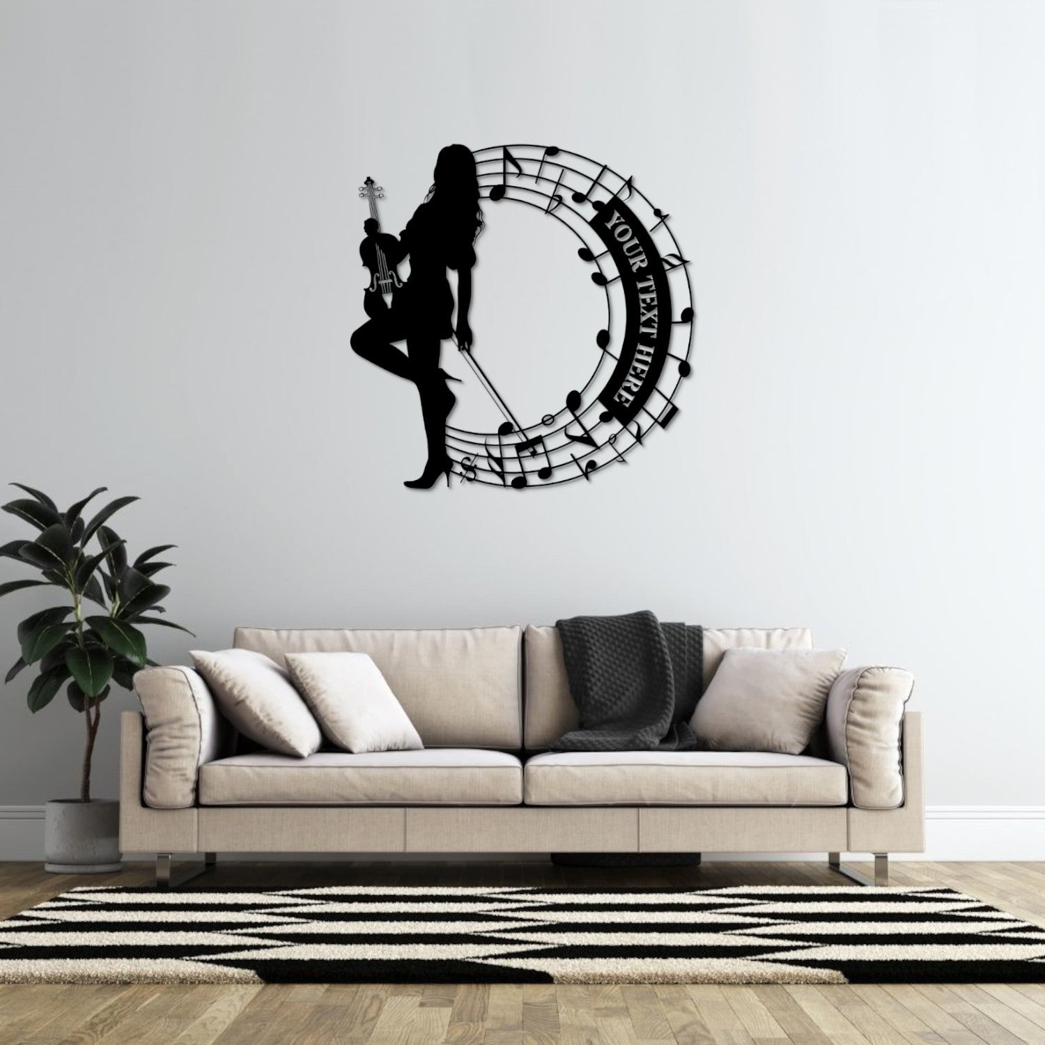 Personalized Violin Player And Notes Name Metal Sign. Custom Violinist Wall Decor Gift. Musician Entertainer Gifts. Music Room Wall Hanging