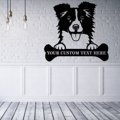 Personalized Border Collie Name Metal Sign. Customizable Dog Owner Wall Decor Gift
