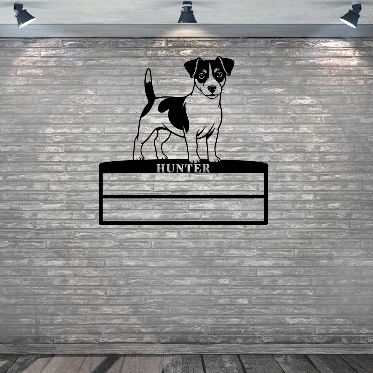 Personalized Jack Russell Terrier Rosette Metal Sign Champion Display