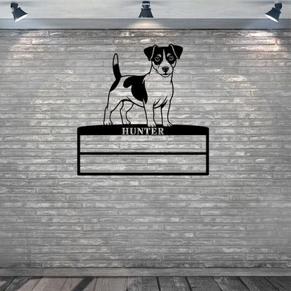 Personalized Jack Russell Terrier Rosette Metal Sign Champion Display