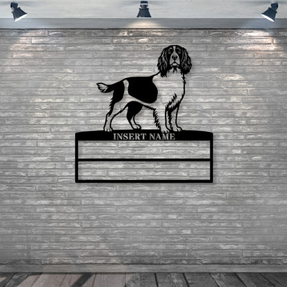 Personalized English Springer Spaniel Rosette Name Metal Sign Champion Display