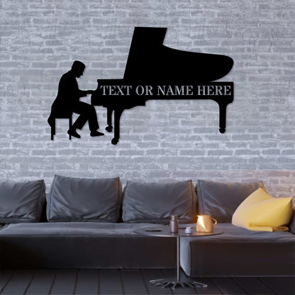 Personalized Musician Name Metal Sign. Custom Piano Player Wall Decor Gift