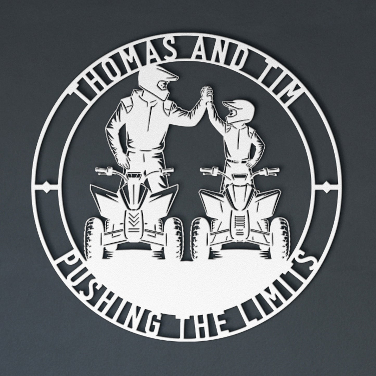 Personalized Father And Son ATV Metal Sign. Custom Quadbike Wall Decor