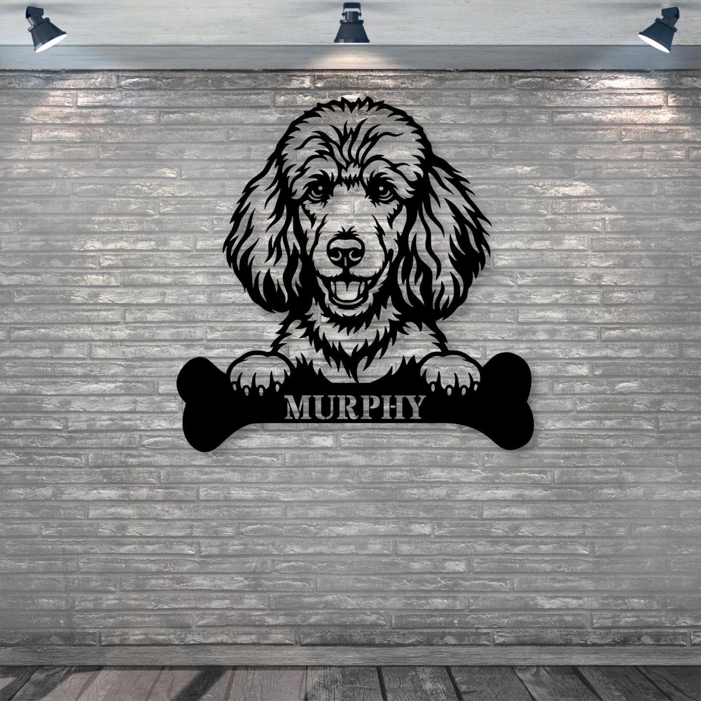 Personalized Poodle With Bone Name Metal Sign. Funny Custom Dog Wall Decor Gift
