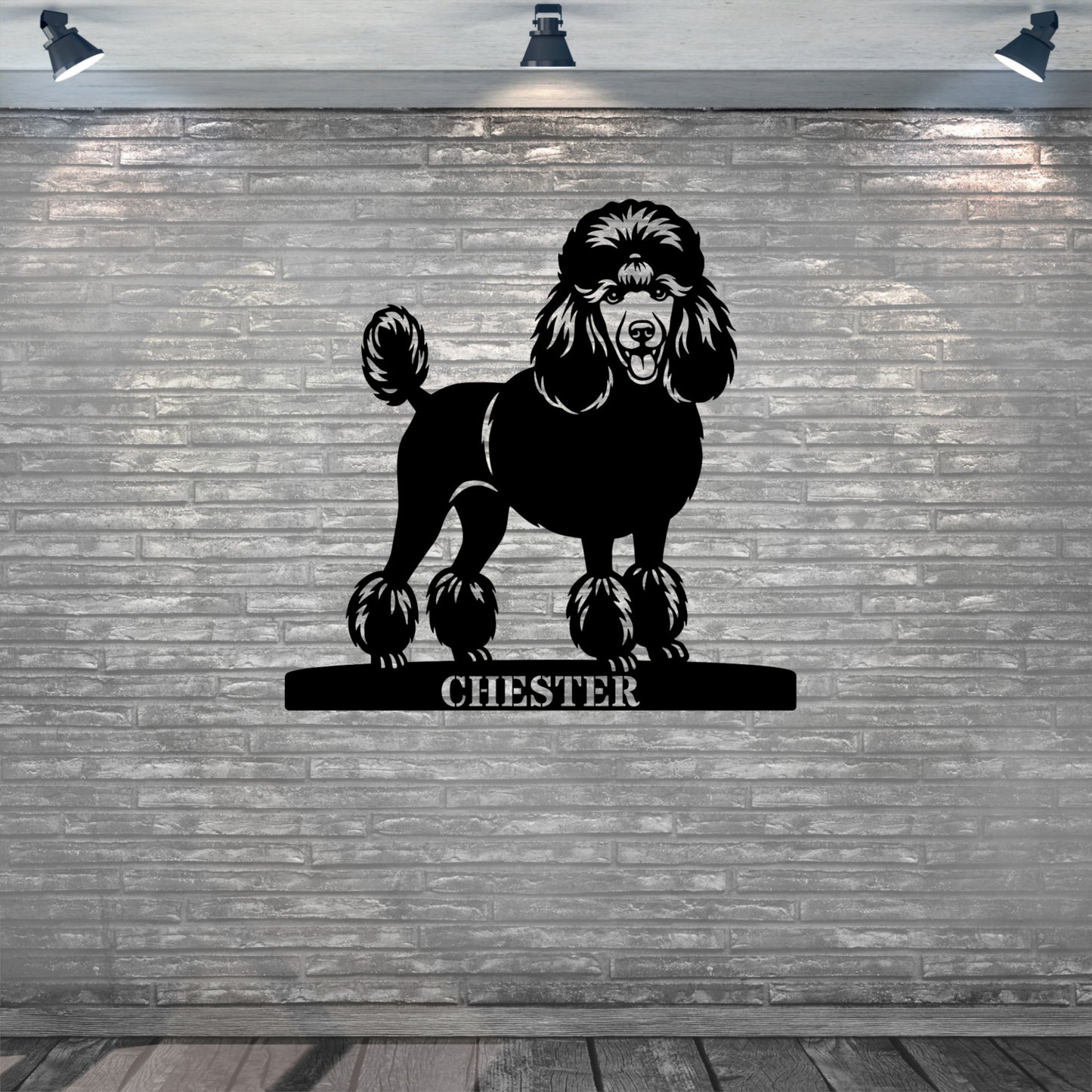 Poodle Personalized Name Metal Sign. Custom Dog Lover Wall Decor Gift