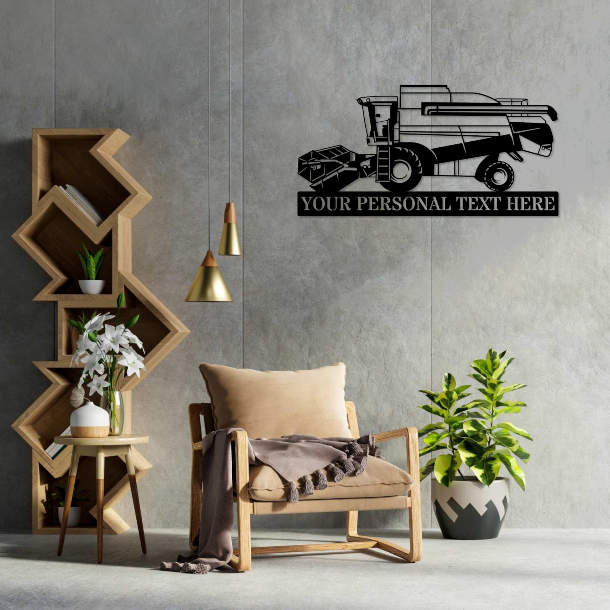 Personalized Combine Harvesting Machine Metal Sign. Custom Farm Wall Decor Gift. Farmhouse Wall Haning. Barn Decor. Agricultural Steel Sign