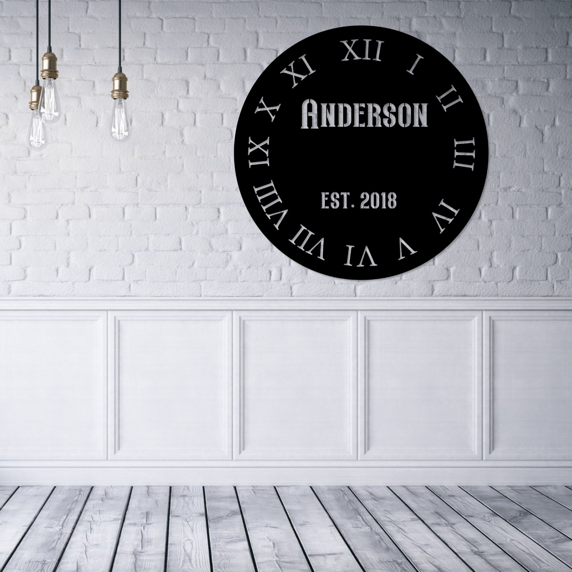 Personalized Roman Clock Numbers Wall Metal Sign. Custom Family Name Timepiece Wall Decor Gift. Wedding Gift. Housewarming Last Name Present