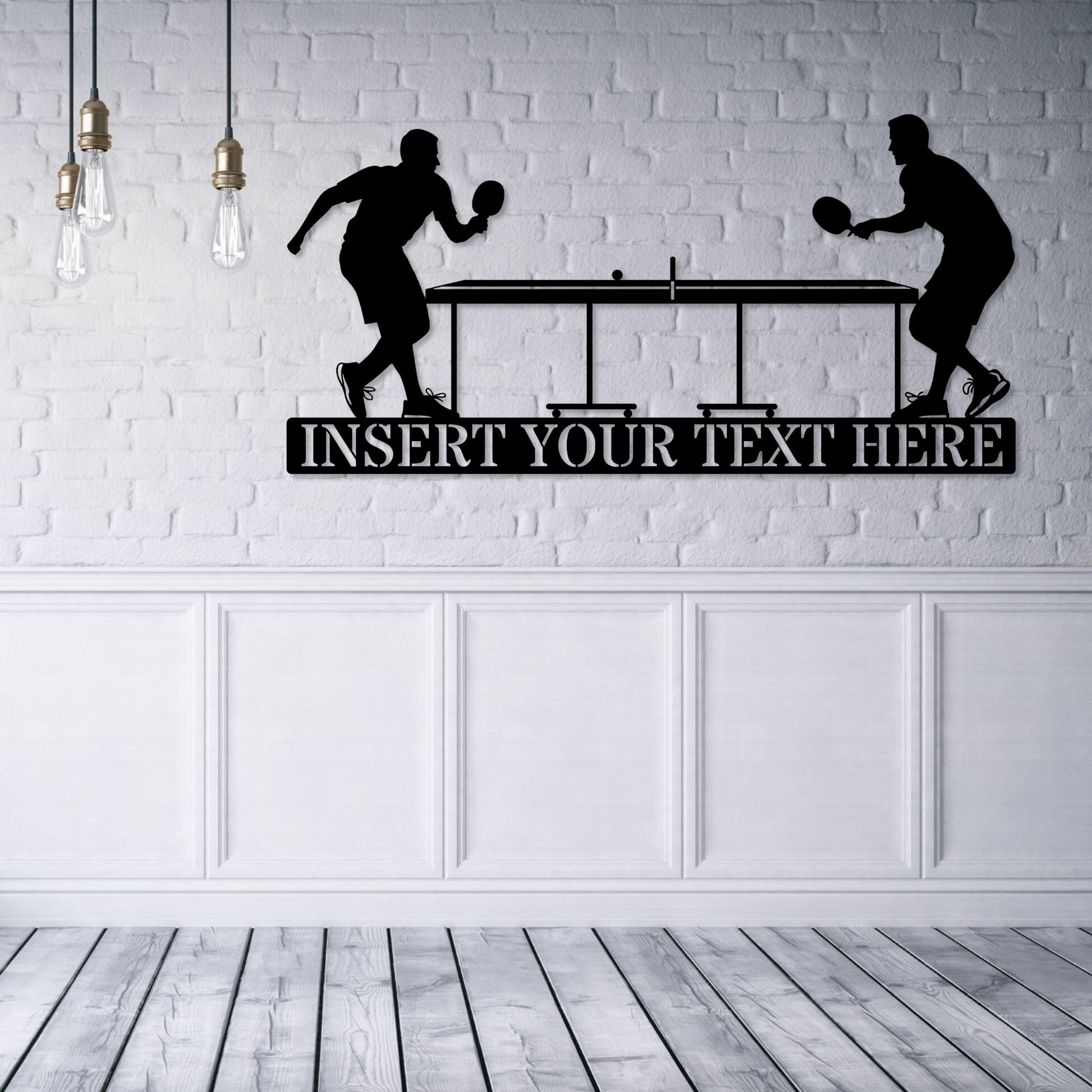 Personalized Table Tennis Players Metal Sign Gift In Black