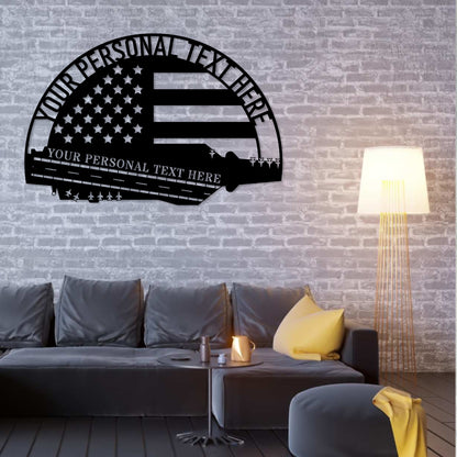 Personalized American Warship Metal Sign. Custom US Aircraft Carrier Wall Decor Gift. Navy Retirement. Military Wall Hanging. Army Sign Gift