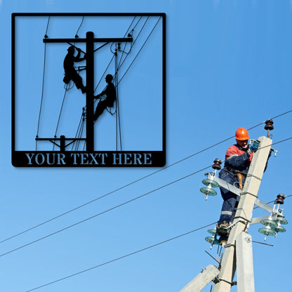 Personalized Linemen Workers Metal Sign. Custom Electrician Wall Decor Gift. Power Lineman. To My Electrician Husband. High Voltage Workers