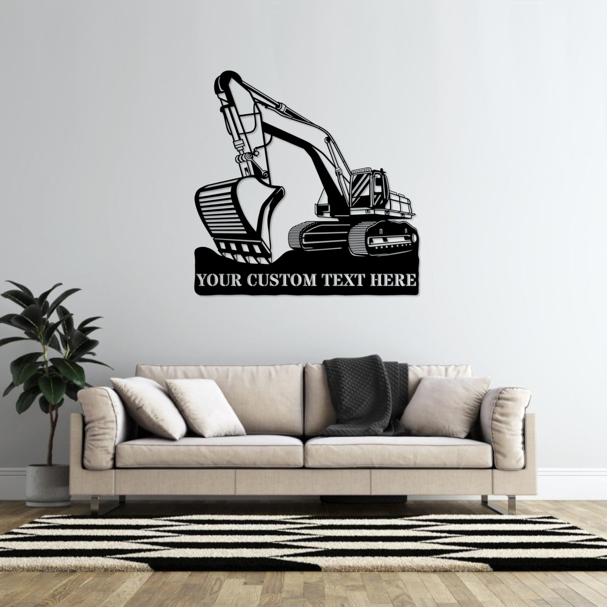 Personalized Excavator Digging Metal Sign With Custom Text, Excavater Operater Gift, Heavy Machinery Wall Decor, Machine Operator Wall Art