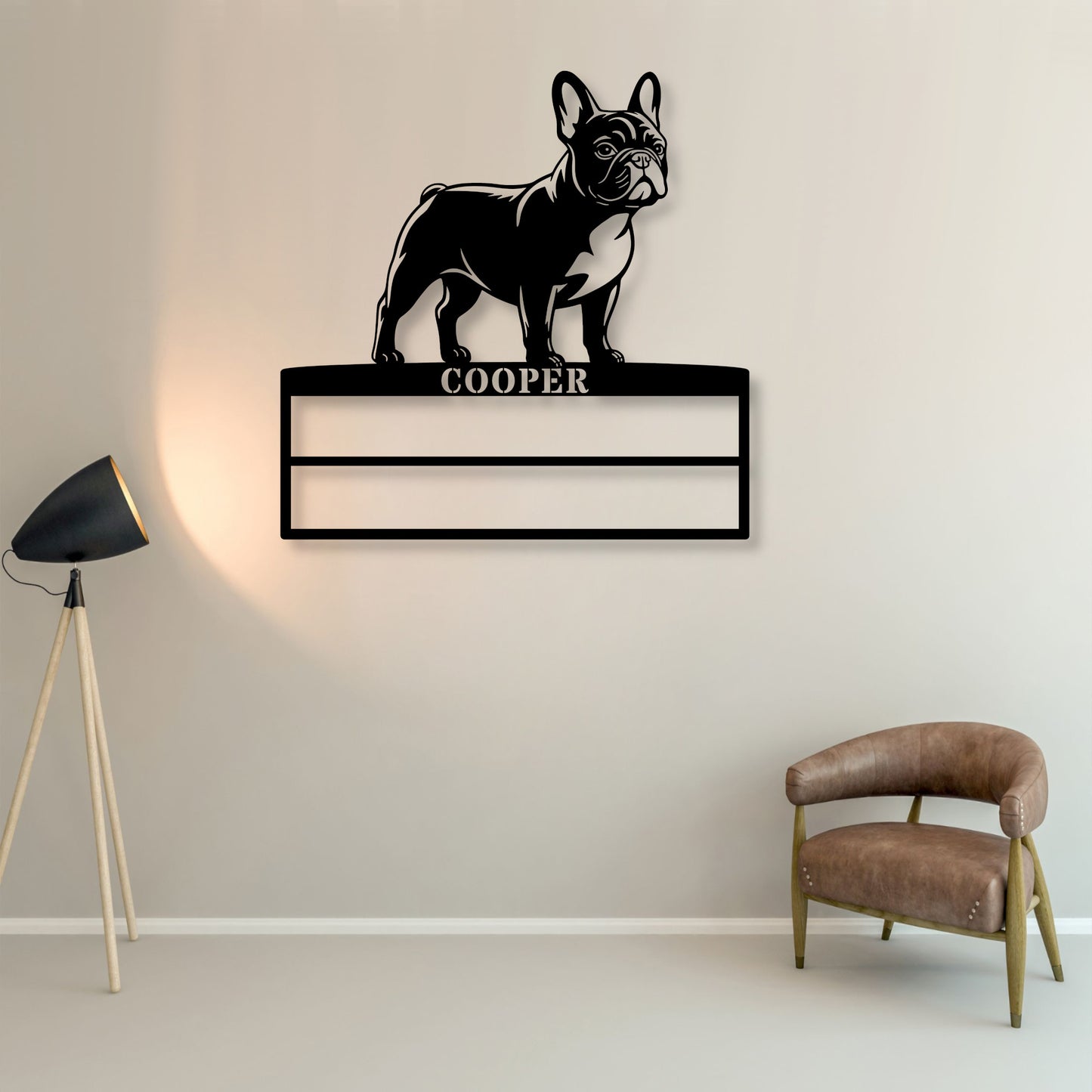 Personalized French Bulldog Rosette Metal Sign Champion Display