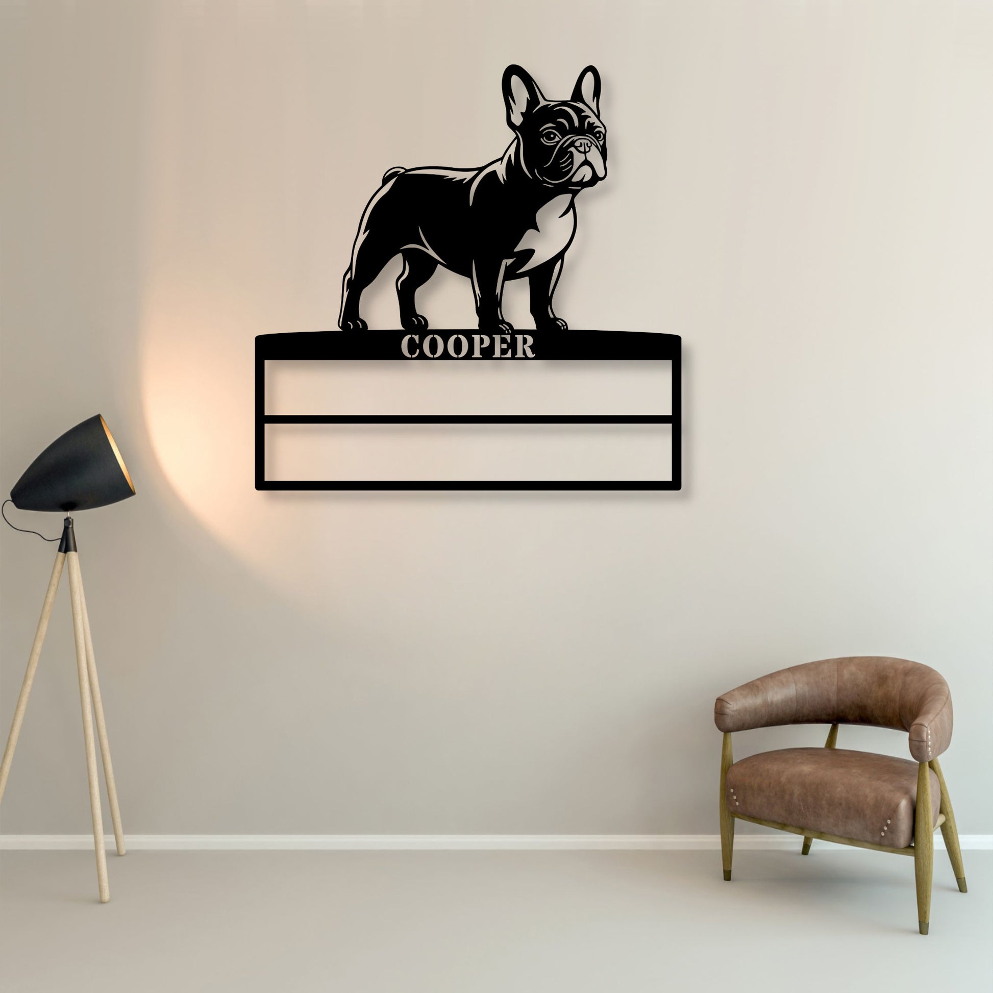 Personalized French Bulldog Rosette Metal Sign Champion Display