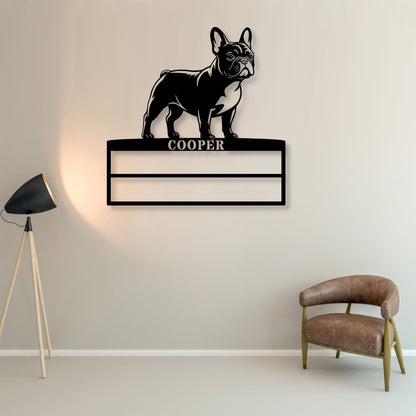 Personalized French Bulldog Rosette Metal Sign Champion Display