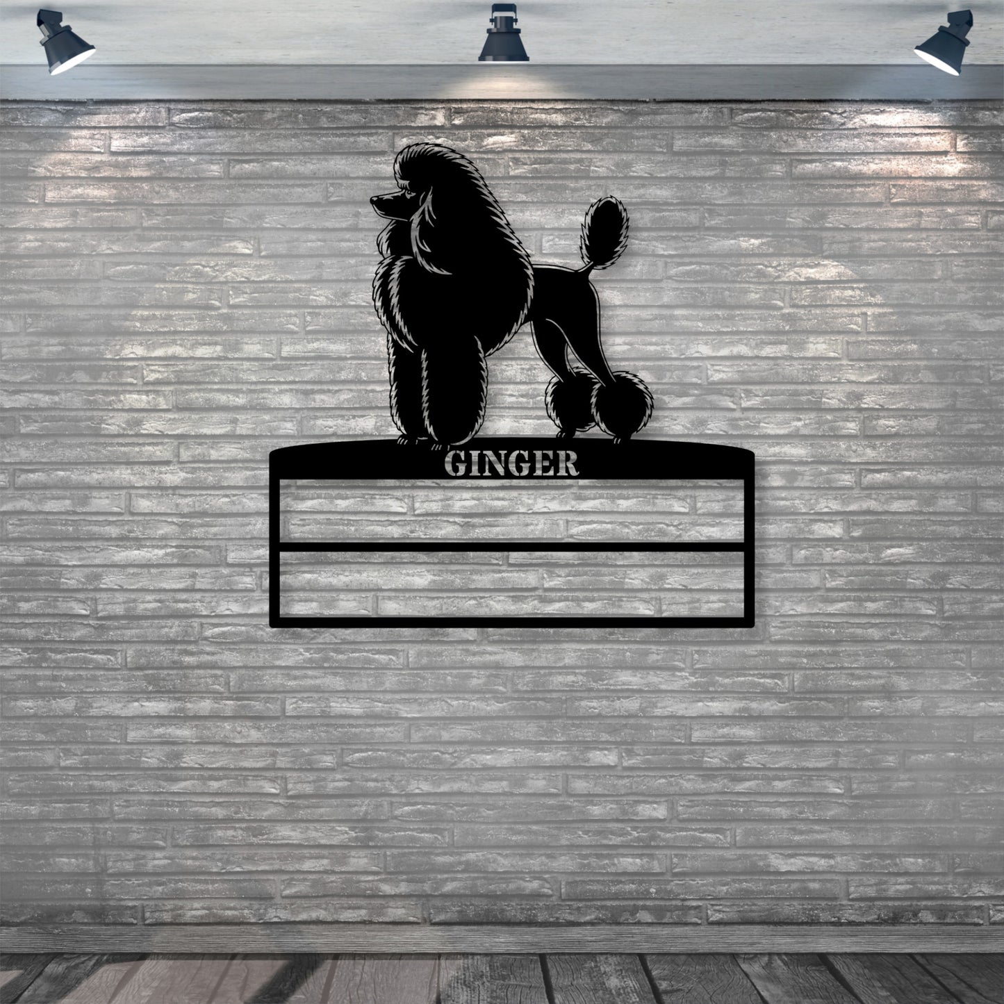 Personalized Dog Rosette Metal Sign. Custom Poodle Champion Ribbon Display