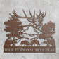 Personalized Nature Wildlife Deer Fighting Metal Sign, Custom Nature Deer Wall Art, Deer Steel Sign Monogram, Mountain Deer Wall Decor Gift