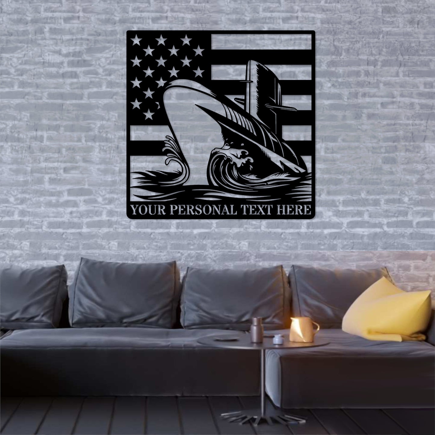 Personalized American U-Boat Name Metal Sign Gift. Custom Submarine Wall Decor. Military Wall Hanging Sign. Army Keepsake. US U-Boat Decor